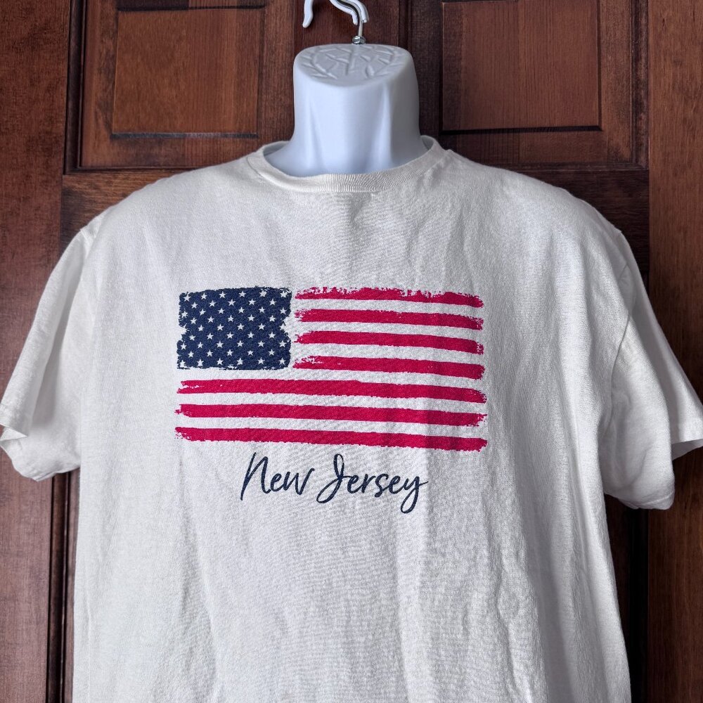 Delta New Jersey w/American Flag Tee Shirt Large